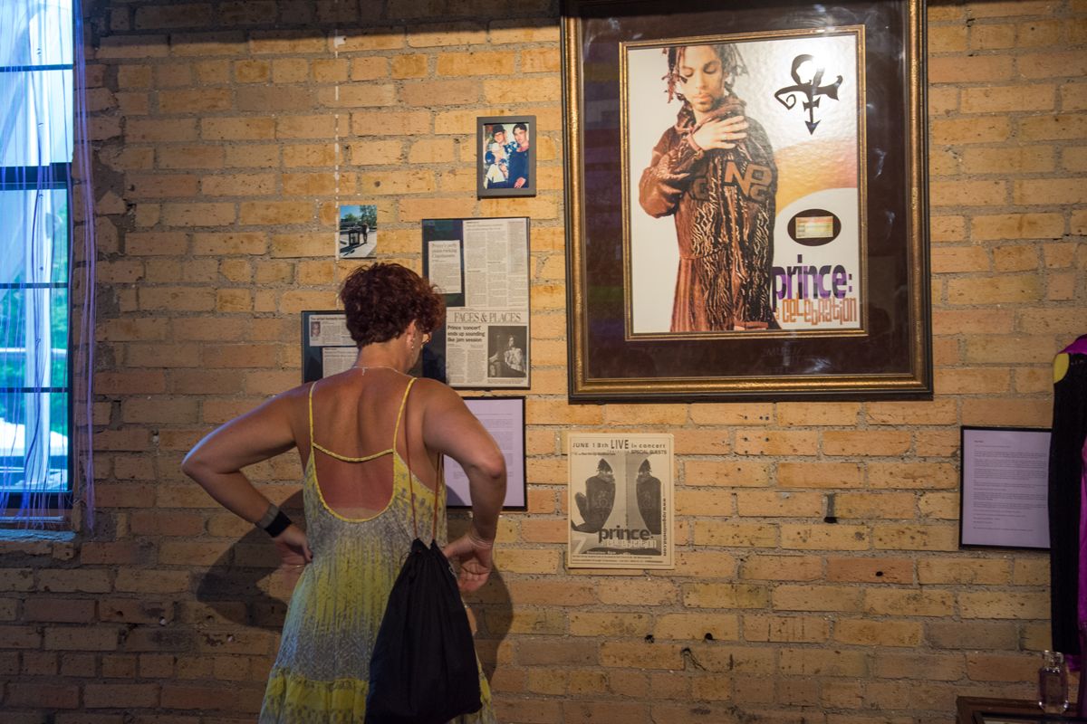 Visitors at The People’s Museum for Prince, 2018. Photo: Steven Cohen for MPR