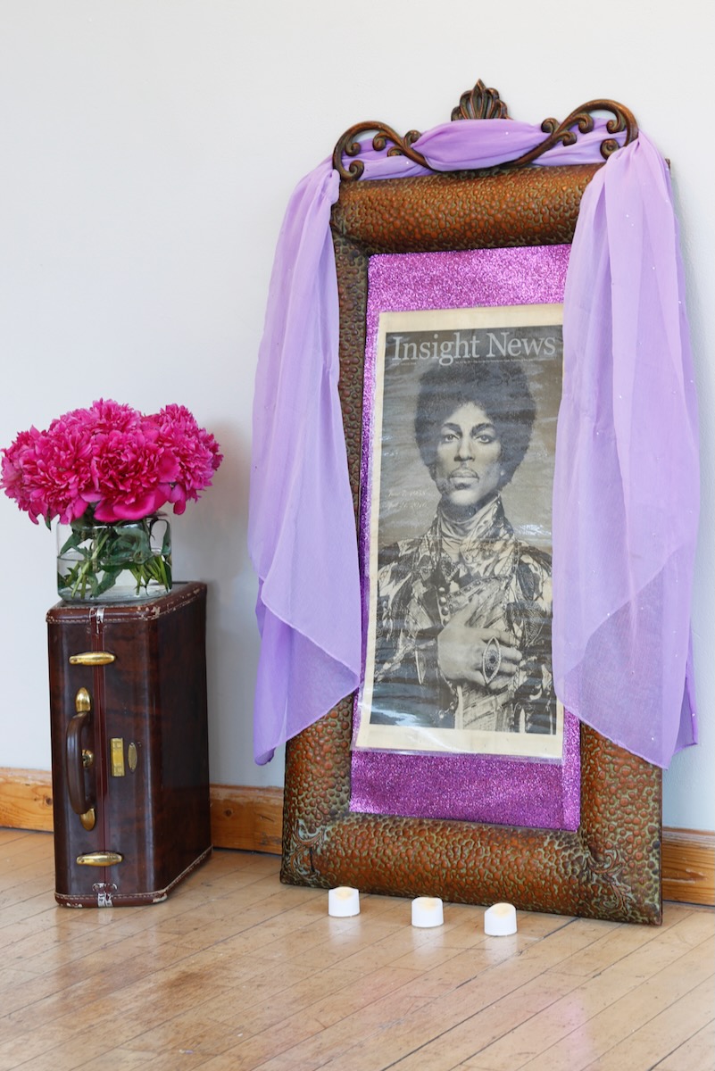 Prince portable shrine — artwork by Jennifer Umolac