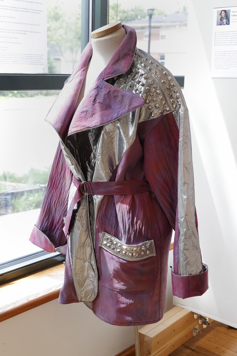 Installation view — Erica Chronowski, Purple Rain-Inspired Jacket